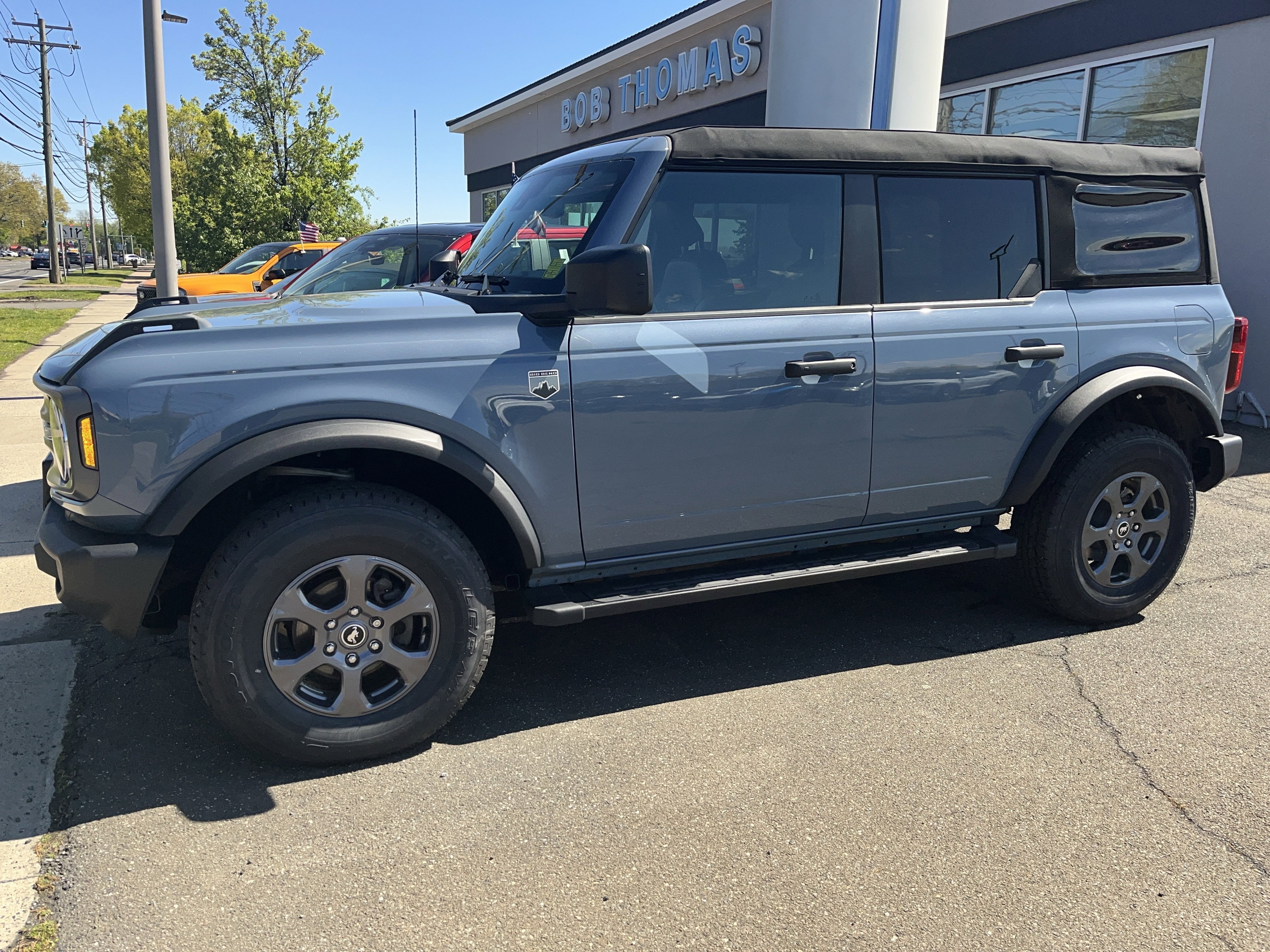 2024 Ford Bronco Big Bend in Gray — front three-quarter view