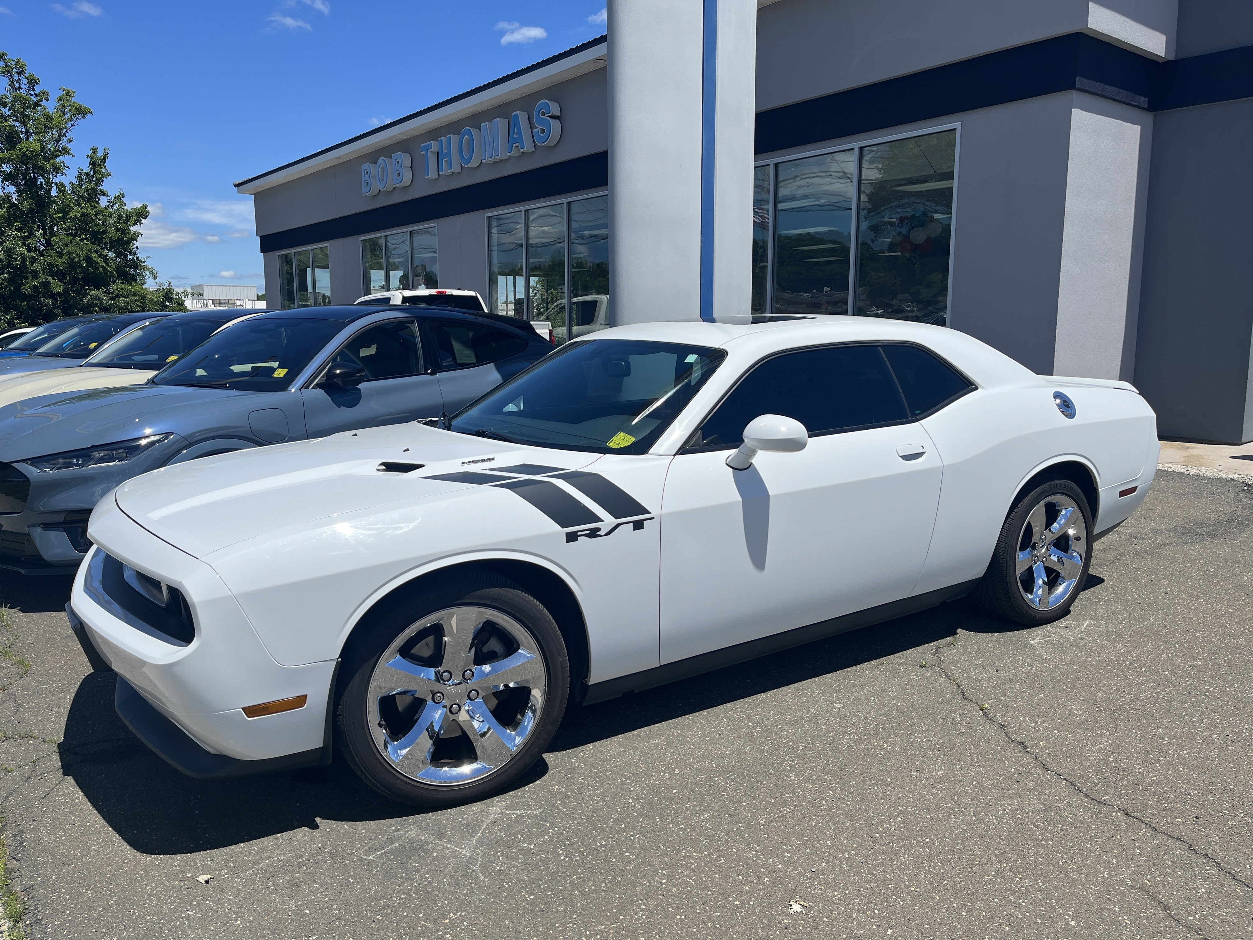 2013 Dodge Challenger R/T Plus in Bright White — front three-quarter view