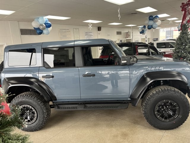 2025 Ford Bronco Raptor in Azure Gry Met T — front three-quarter view