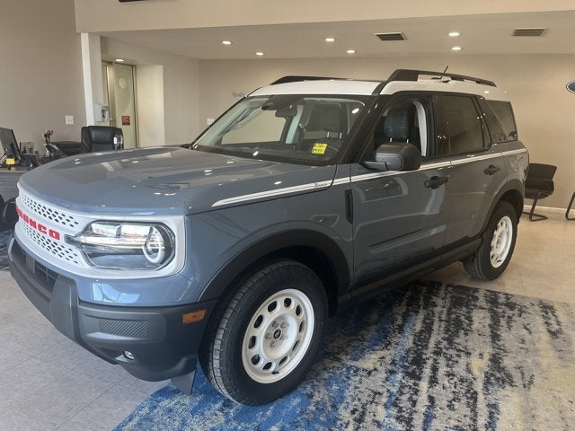 2026 Ford Bronco Sport Heritage in Azure Gry Met T — front three-quarter view